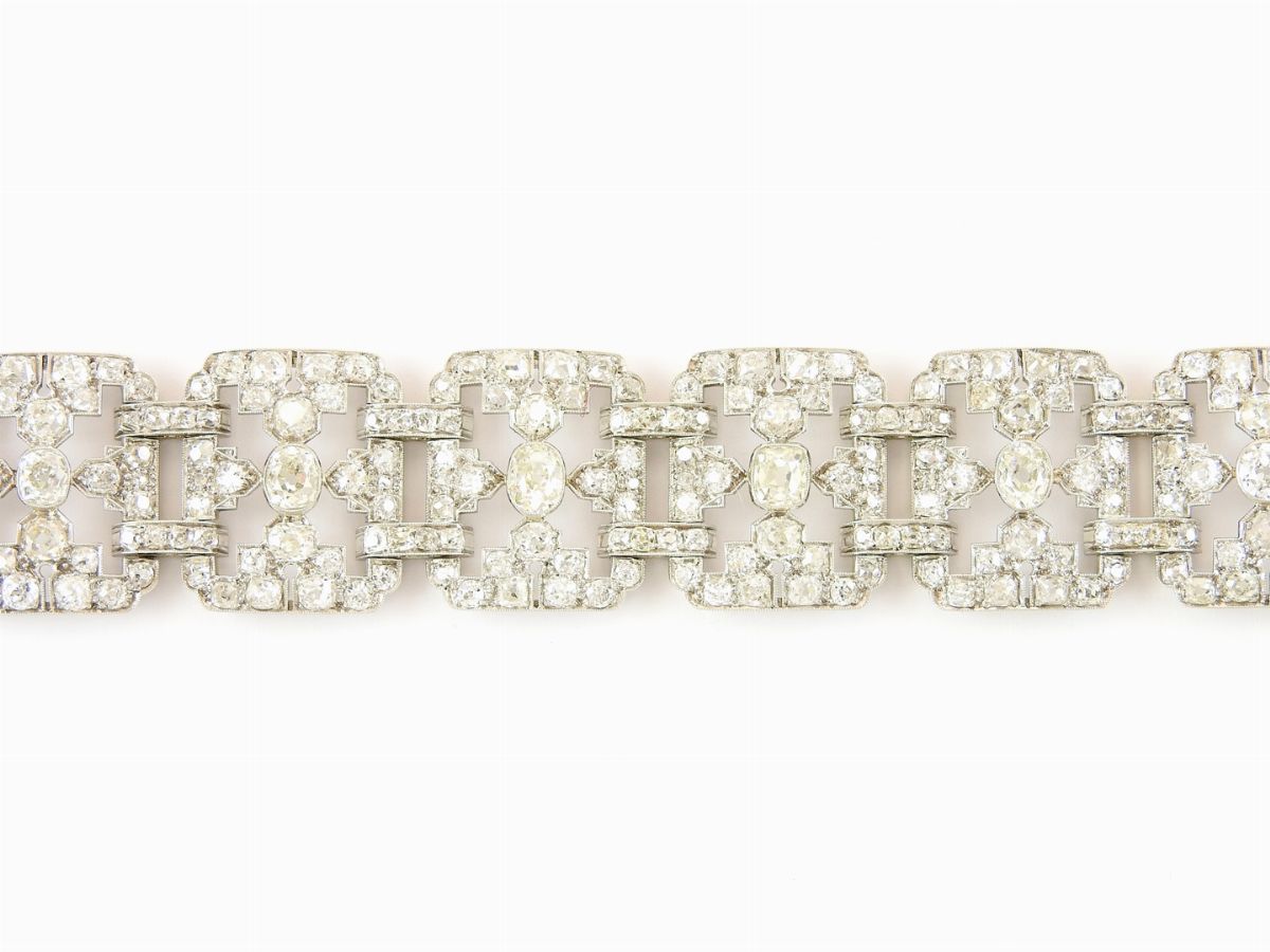 Bracciale in Platino e Oro Bianco con Diamanti