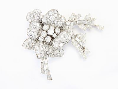 Spilla Cusi in Oro Bianco e Diamanti