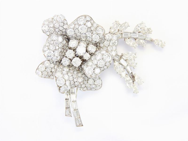 Spilla Cusi in Oro Bianco e Diamanti