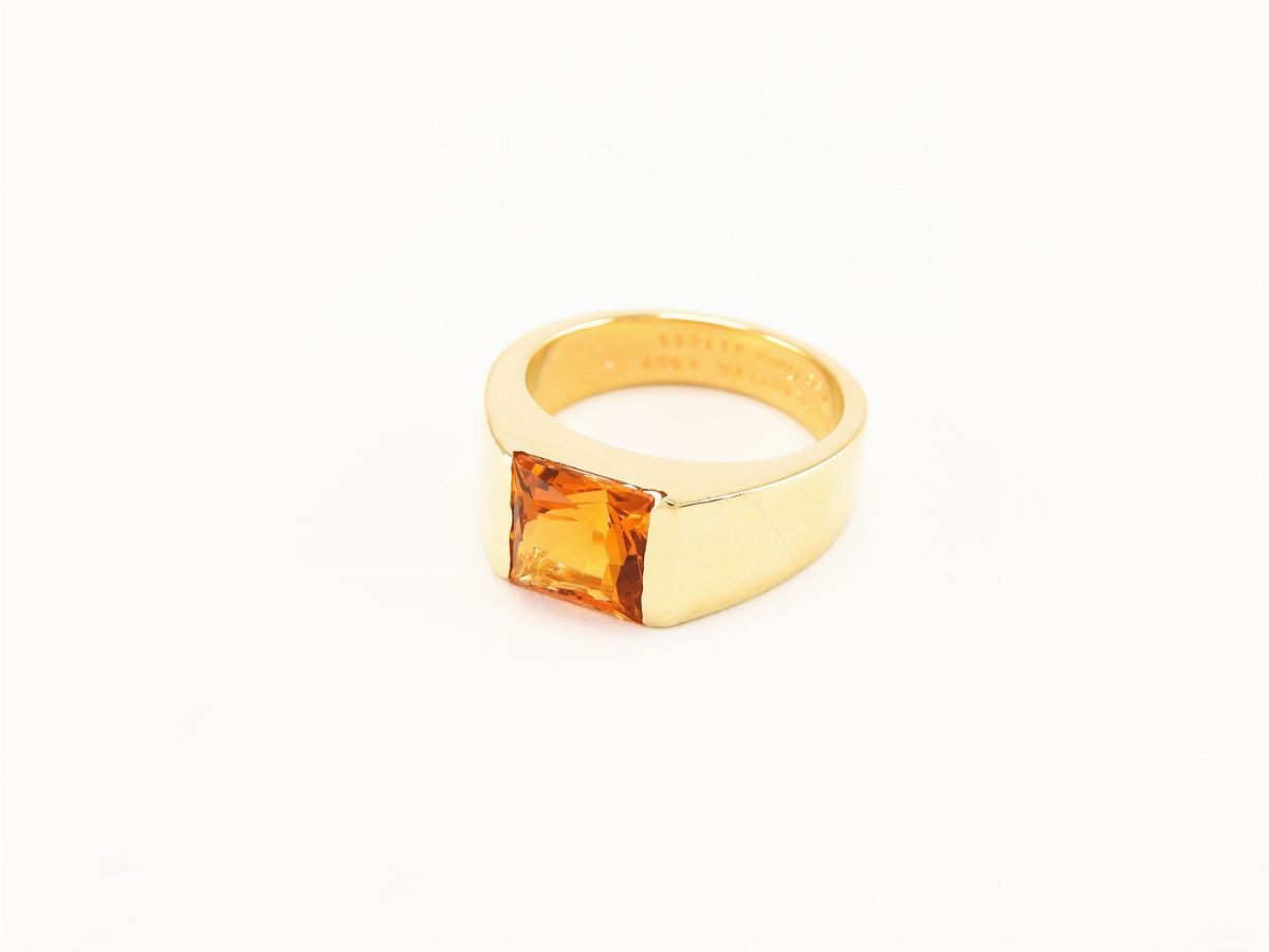 Anello in Oro Giallo Cartier con Quarzo Citrino