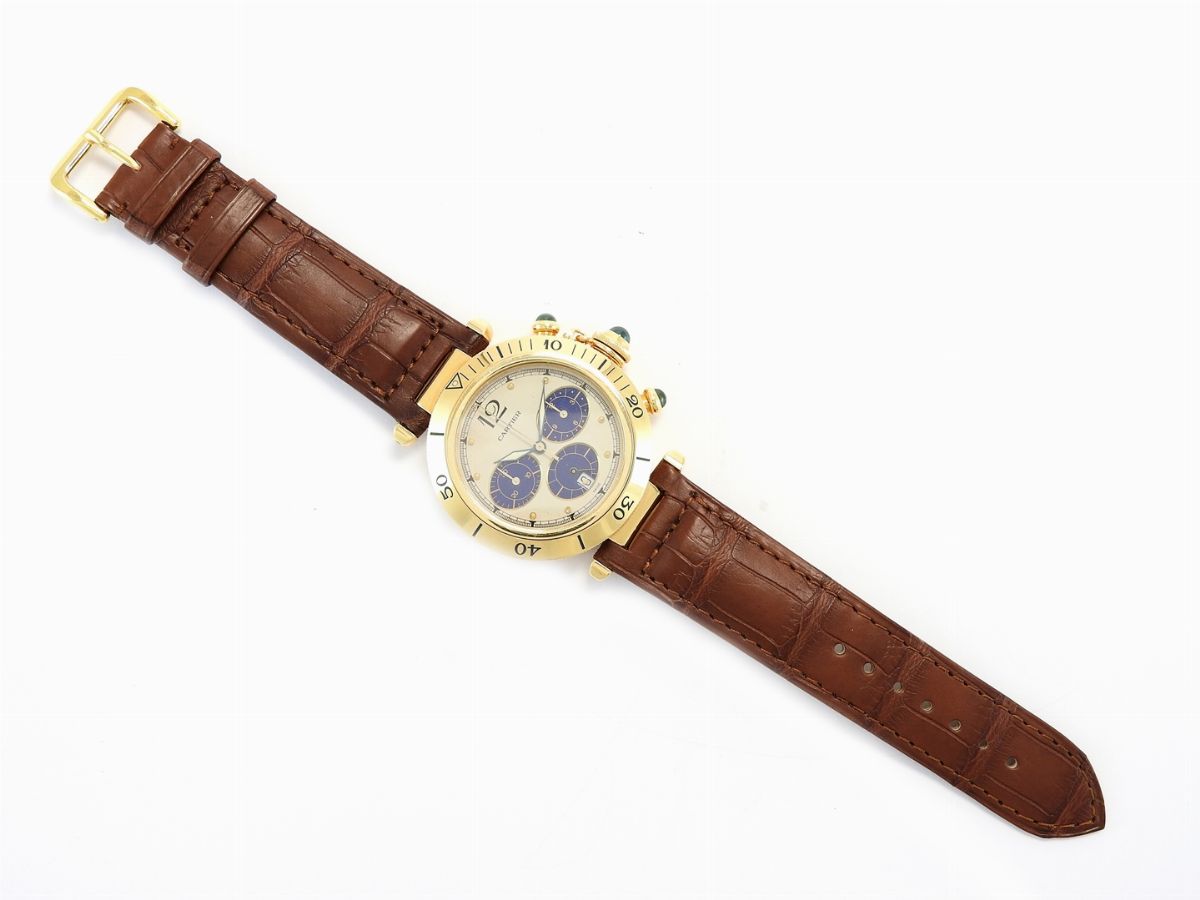 Cronografo da Polso per Uomo Cartier in Oro Giallo