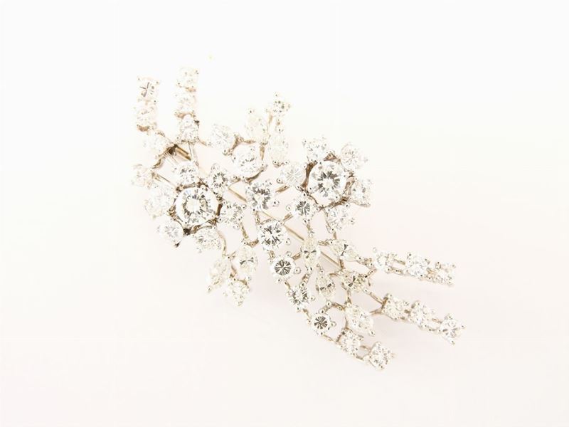 Spilla in Oro Bianco e Diamanti