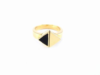 Anello di Design Goublé in Oro Giallo e Onice