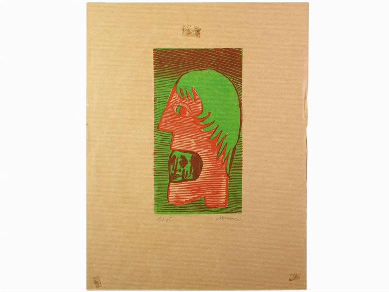 Mino Maccari - Ritratto Femminile e Composizione con Figure