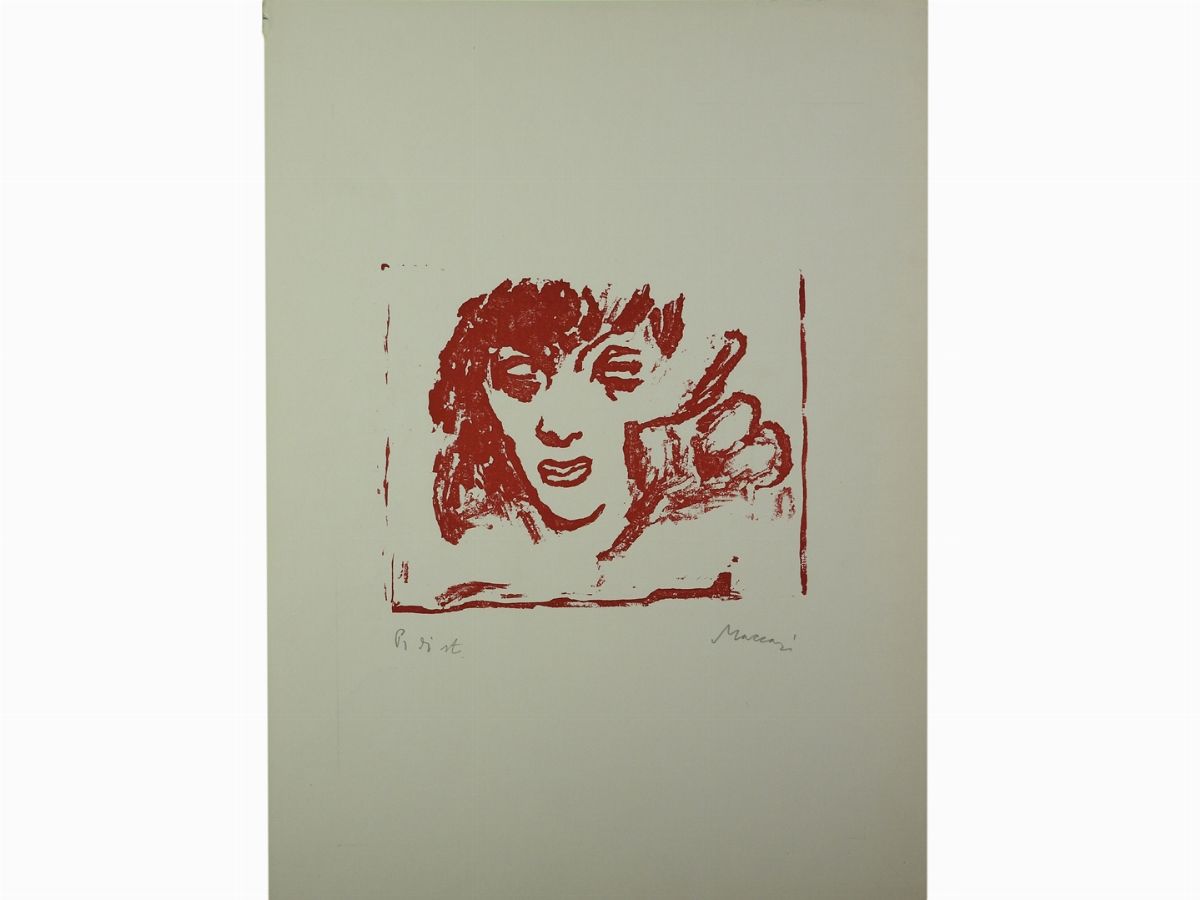 Mino Maccari - Ritratto Femminile e Composizione con Figure