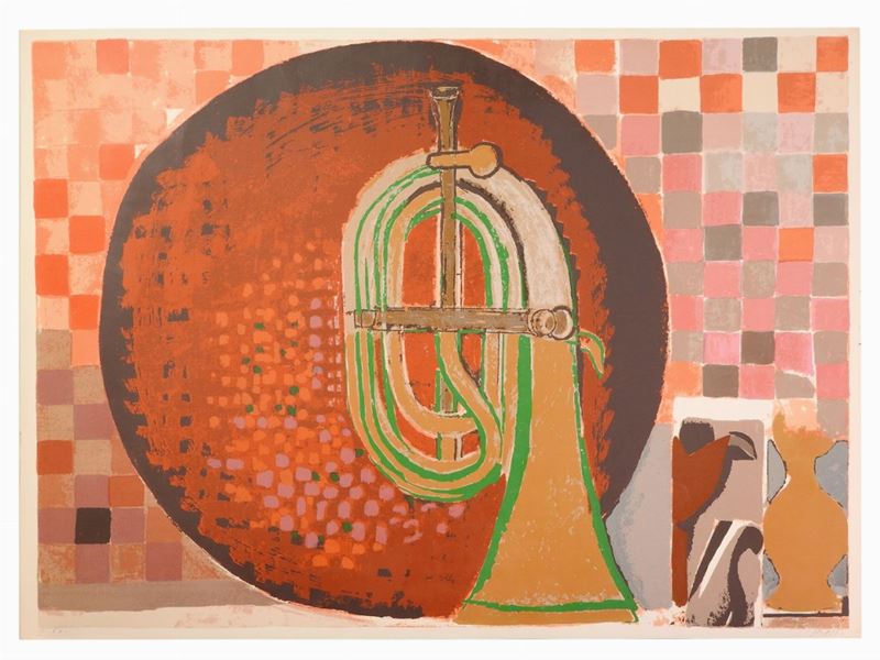 Bruno Saetti - Figura e Composizione con Tuba