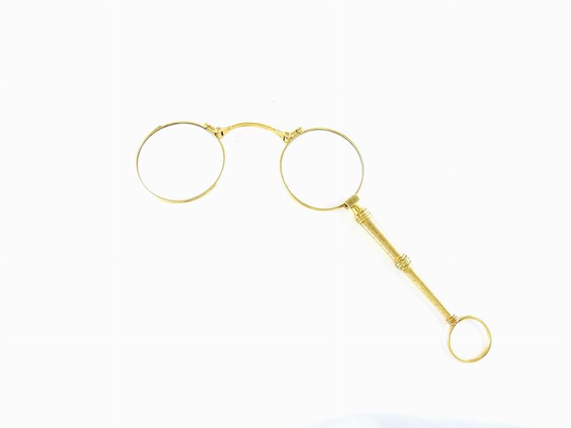 Lorgnette in Oro Giallo con Lenti