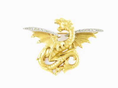 Due Spille Animalier in Oro Giallo e Diamanti