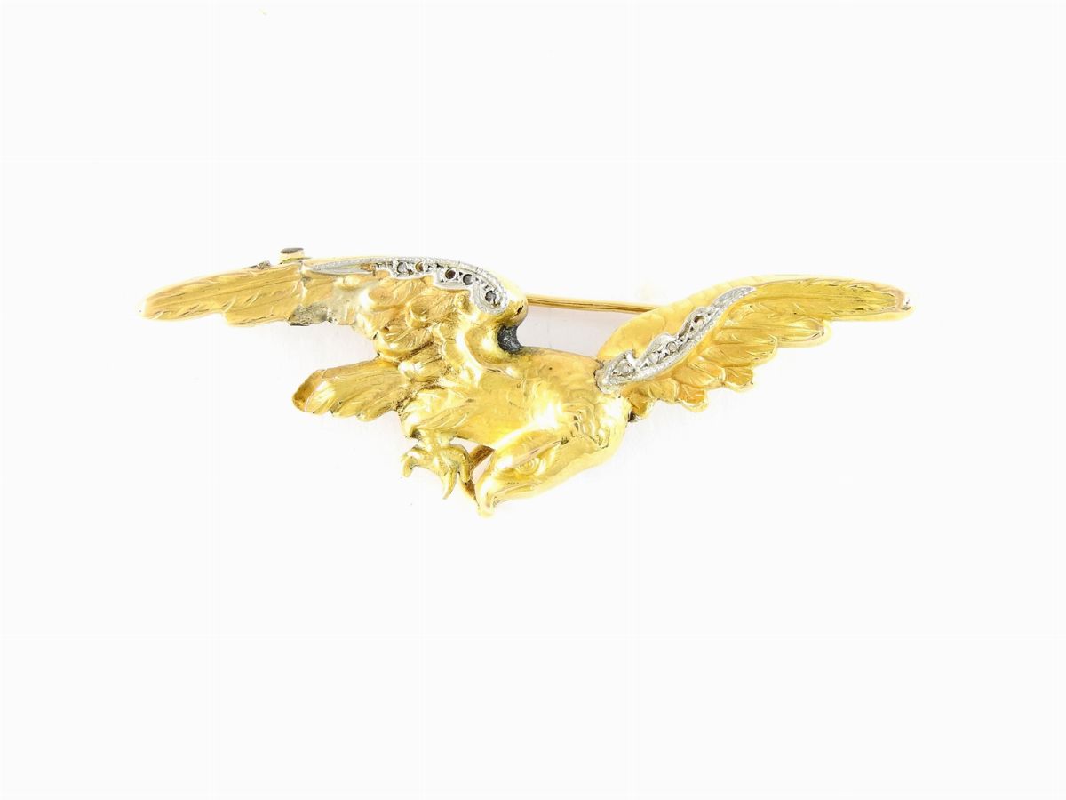 Due Spille Animalier in Oro Giallo e Diamanti