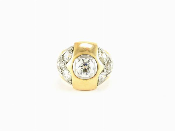 Yellow gold ring with diamonds  (Forties)  - Auction Watches and Jewels - I - I - Maison Bibelot - Casa d'Aste Firenze - Milano