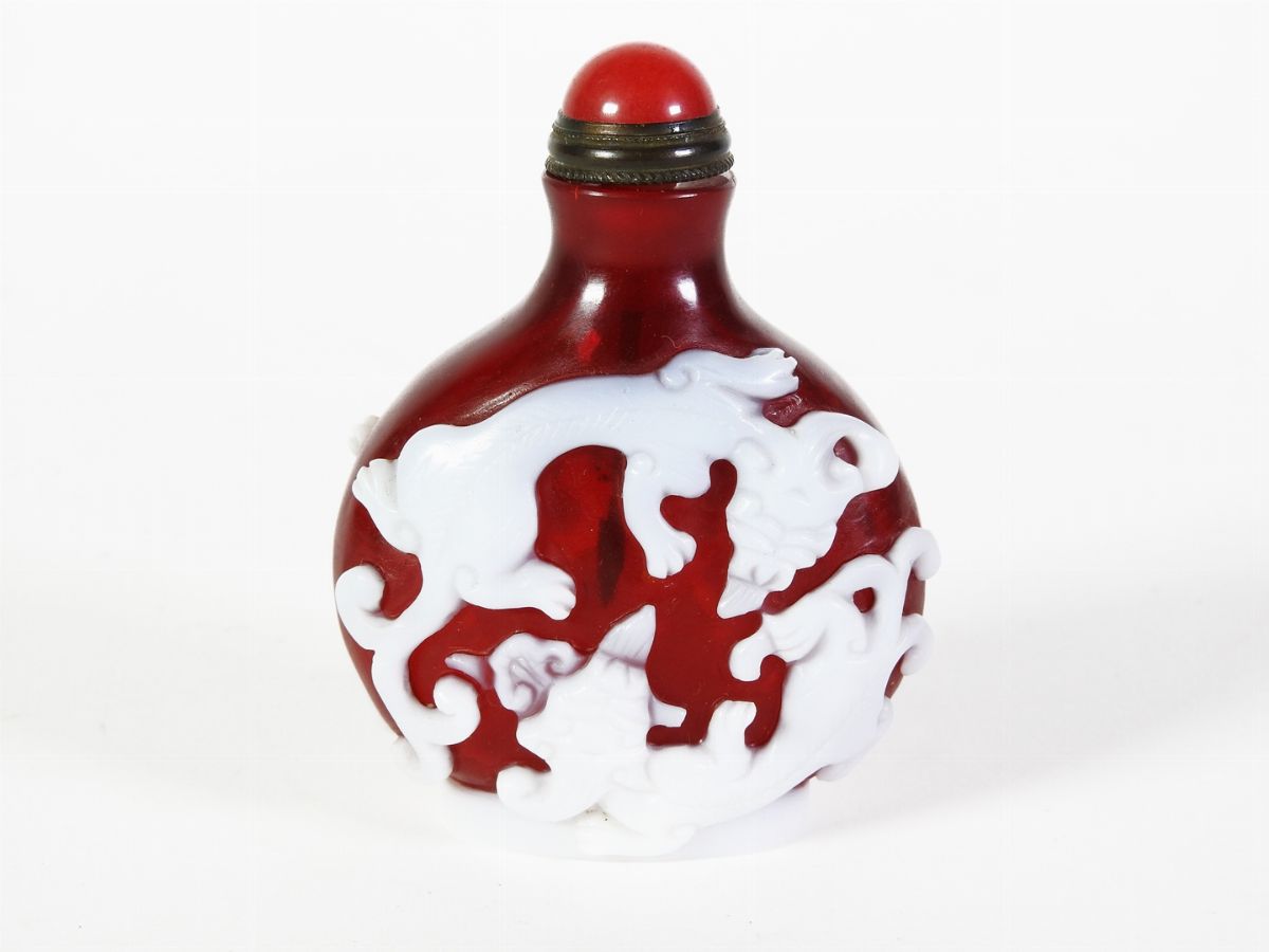 Snuff Bottle in Vetro Doppio