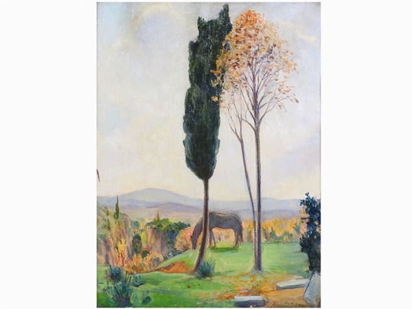 Baccio Maria Bacci : Autumn Morning 1940s  ((1888-1974))  - Auction Modern and Contemporary Art - II - Maison Bibelot - Casa d'Aste Firenze - Milano