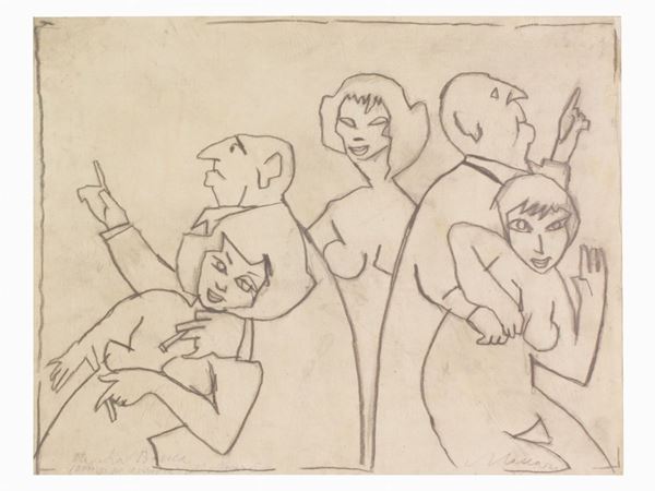 Mino Maccari - Composition with Figures