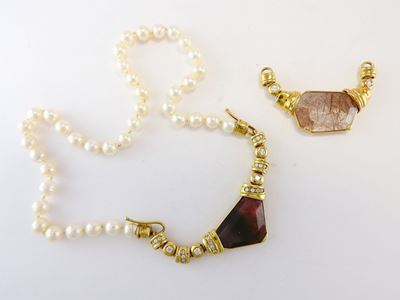 Collana di Perle Coltivate Akoya con Centri Intercambiabili