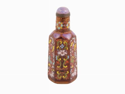 Snuff Bottle in Vetro Smaltato