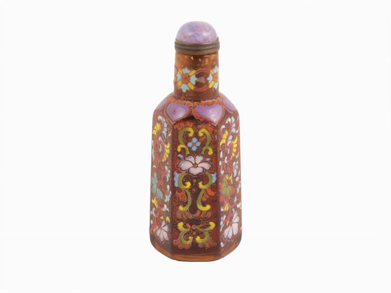 Snuff Bottle in Vetro Smaltato