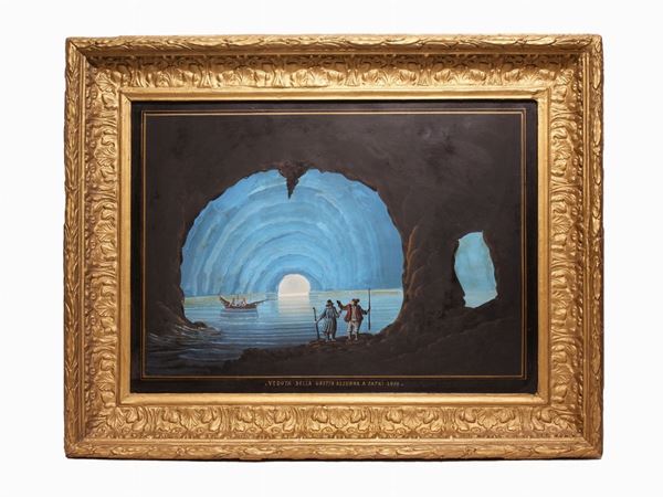 Veduta della Grotta Azzurra a Capri  - Asta Arredi, argenteria e curiosità da una casa romana - I - Maison Bibelot - Casa d'Aste Firenze - Milano