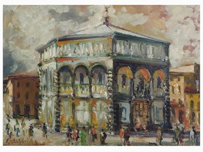 Veduta del Battistero di Firenze