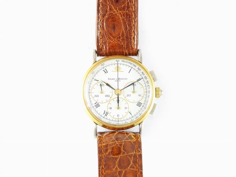 Cronografo da Polso per Uomo Baume & Mercier in Oro Giallo e Acciaio