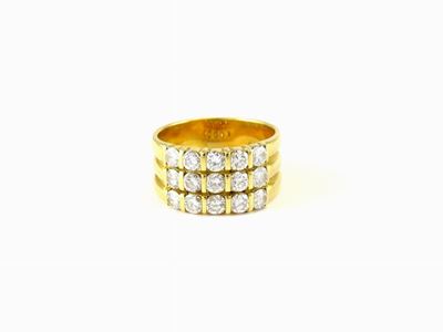 Anello a Fascia in Oro Giallo e Diamanti