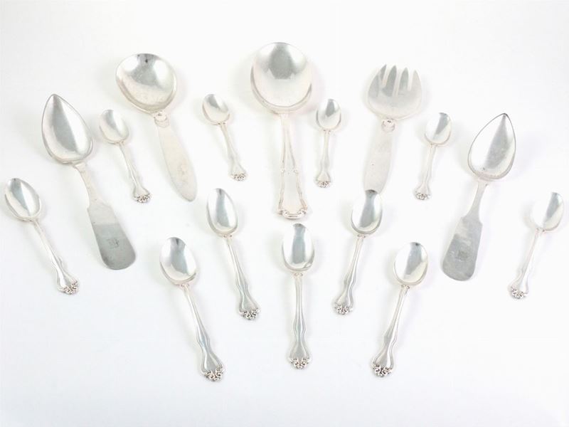 Lotto di Posate in Argento Sterling e Metallo Argentato