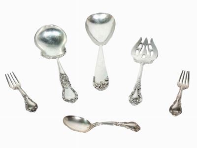 Lotto di Posate in Argento Sterling e Metallo Argentato