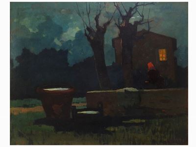 Paesaggio Notturno con Figura Seconda Metà degli Anni Trenta