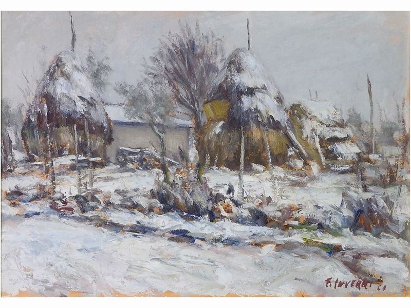 Francesco Inverni - Paesaggio Innevato Anni Sessanta