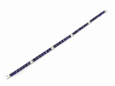 Bracciale in Oro Bianco, Diamanti e Ioliti