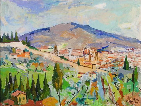 Rodolfo Marma - View of Florence 1970