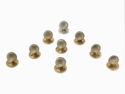 Serie di Otto Segnaposto in Argento Sterling Dorato