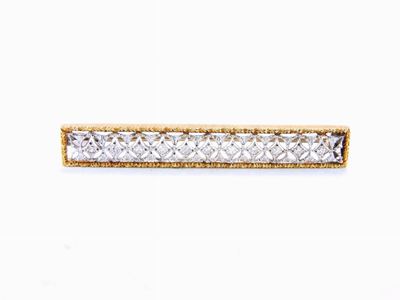 Spilla in Oro Giallo e Bianco con Diamanti