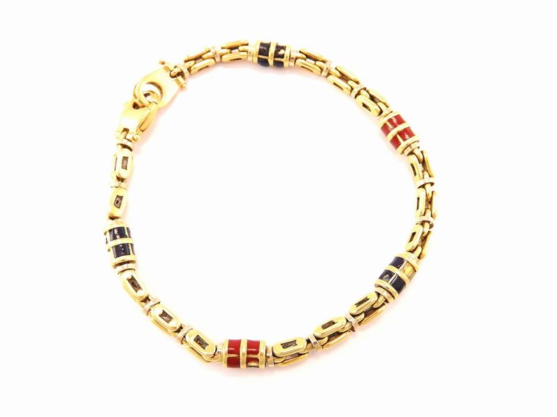 Bracciale per Uomo Le.gi in Oro Giallo e Smalti Policromi