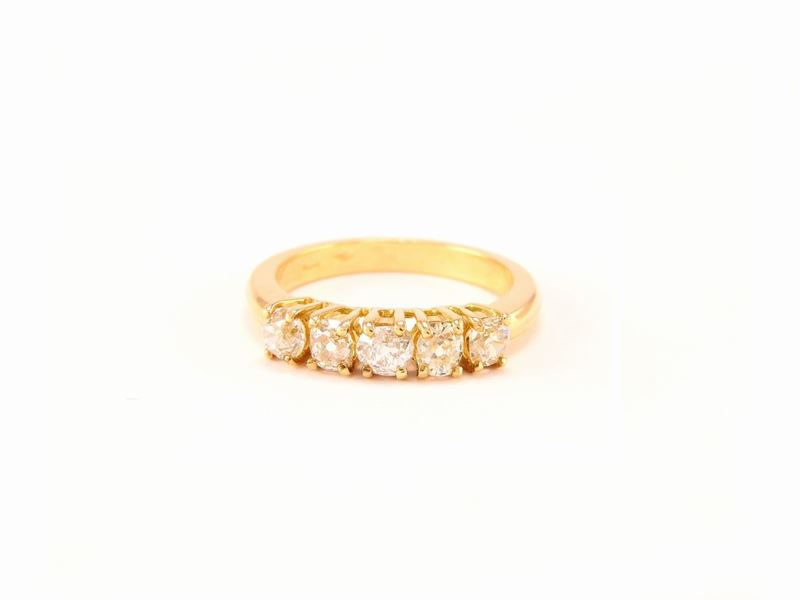 Fedina in Oro Giallo e Diamanti