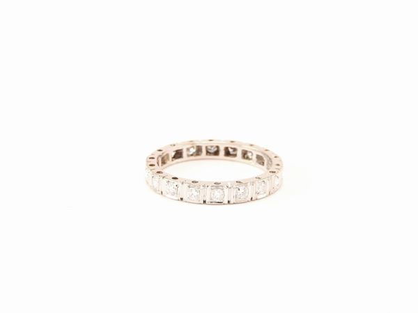 White gold ring with diamonds