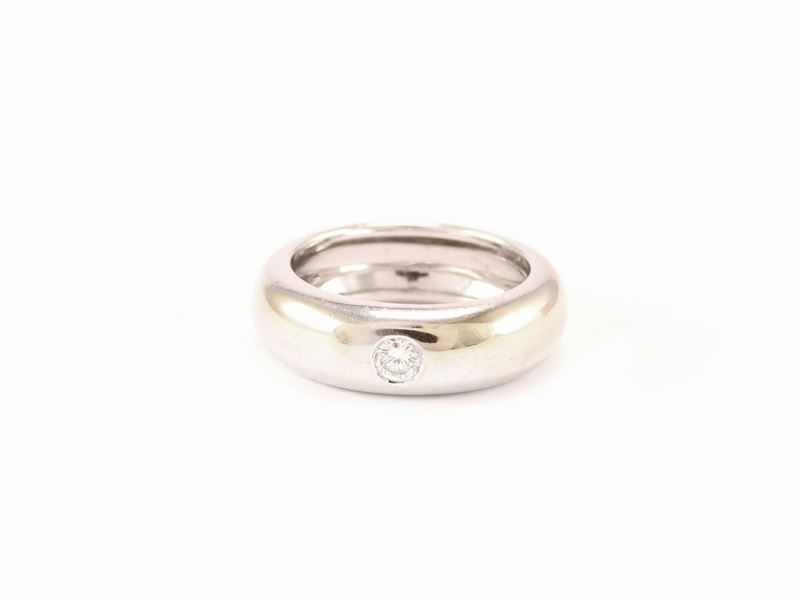 Fede in Oro Bianco con Diamante