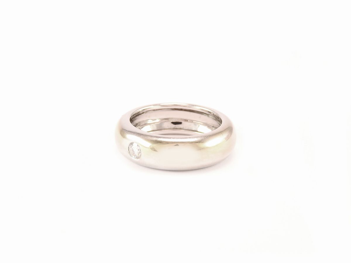 Fede in Oro Bianco con Diamante