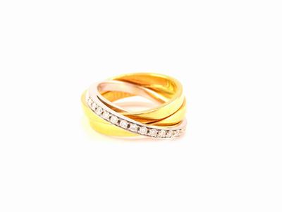 Anello Componibile Alfieri & St. John in Oro Giallo e Bianco con Diamanti