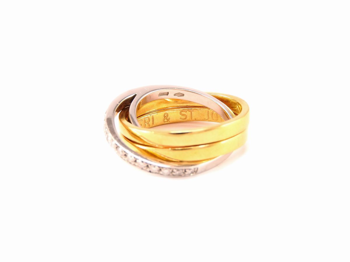 Anello Componibile Alfieri & St. John in Oro Giallo e Bianco con Diamanti
