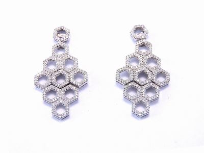 Orecchini Pendenti in Oro Bianco e Diamanti
