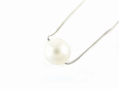 Girocollo Utopia in Oro Bianco e Perla Coltivata South Sea