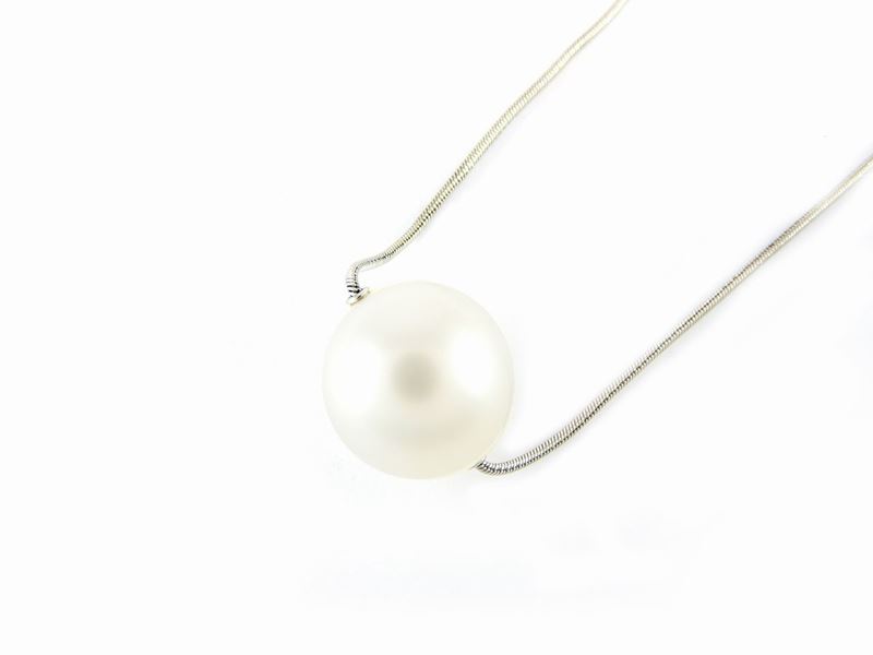 Girocollo Utopia in Oro Bianco e Perla Coltivata South Sea