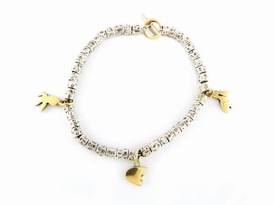 Bracciale "charms" a Soggetto Animalier Pomellato in Oro Giallo e Argento