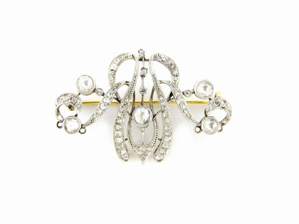 White and yellow gold brooch with diamonds  (Thirties)  - Auction Jewels - Maison Bibelot - Casa d'Aste Firenze - Milano