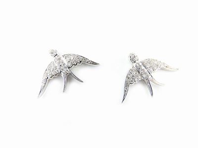 Orecchini Animalier in Oro Bianco e Diamanti