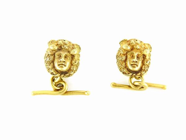Yellow gold cuff-links  (GT mark)  - Auction Jewels - Maison Bibelot - Casa d'Aste Firenze - Milano
