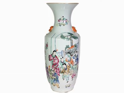 Vaso in Porcellana Policroma