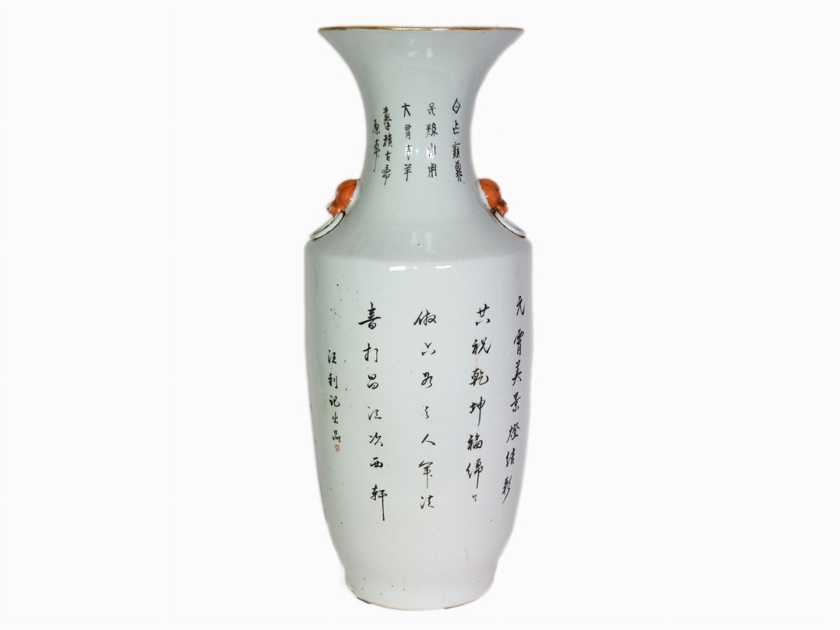 Vaso in Porcellana Policroma