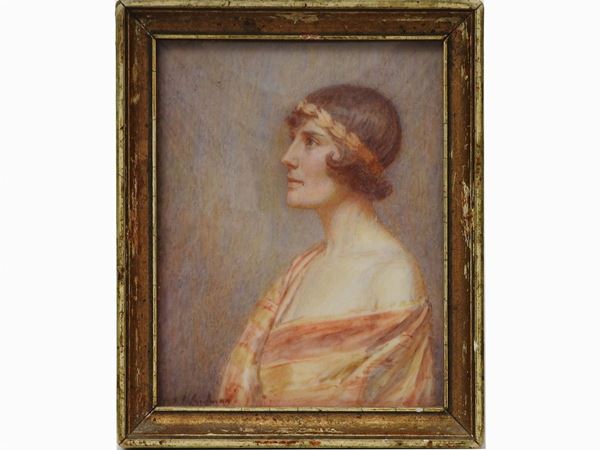 Ida Frances Laidman : Portrait of a Woman  ((act. 1905-1960))  - Auction Furniture, Silver and Curiosities from a Roman House - I - Maison Bibelot - Casa d'Aste Firenze - Milano