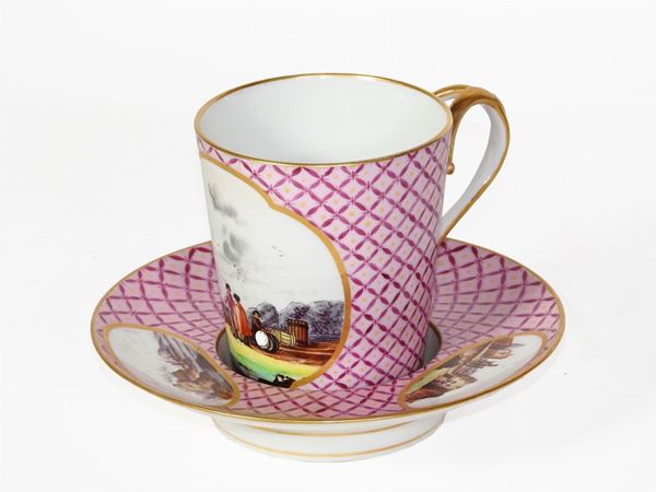 A Painted Porcelain Collectible Cup